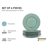 Ceramic Quarter Plates Set Of 6, Light Mint | Ceramic Snack Plates - Snacks Plates Set | Dessert Plates - Snack Plate | Small Plates With Glossy Finish - Microwave Safe & Chip Resistant